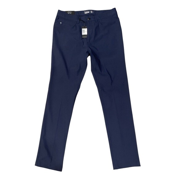 Straight Down Pants Mens 36 Navy Blue Lightweight Performance Golf Chino NWT - Picture 1 of 4
